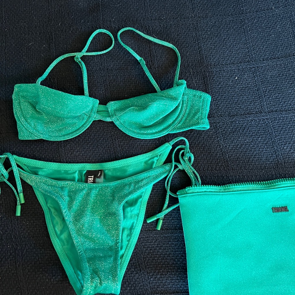 triangl swimwear Emerald Green Shimmer Bikini Set - Women's Swim